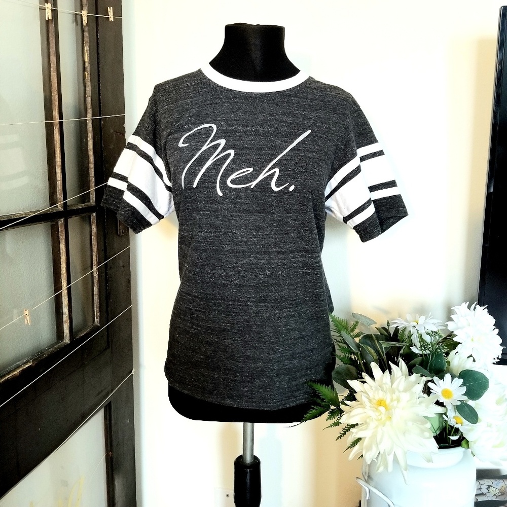 loved by hannah and eli | Grey Striped Sleeve Tee